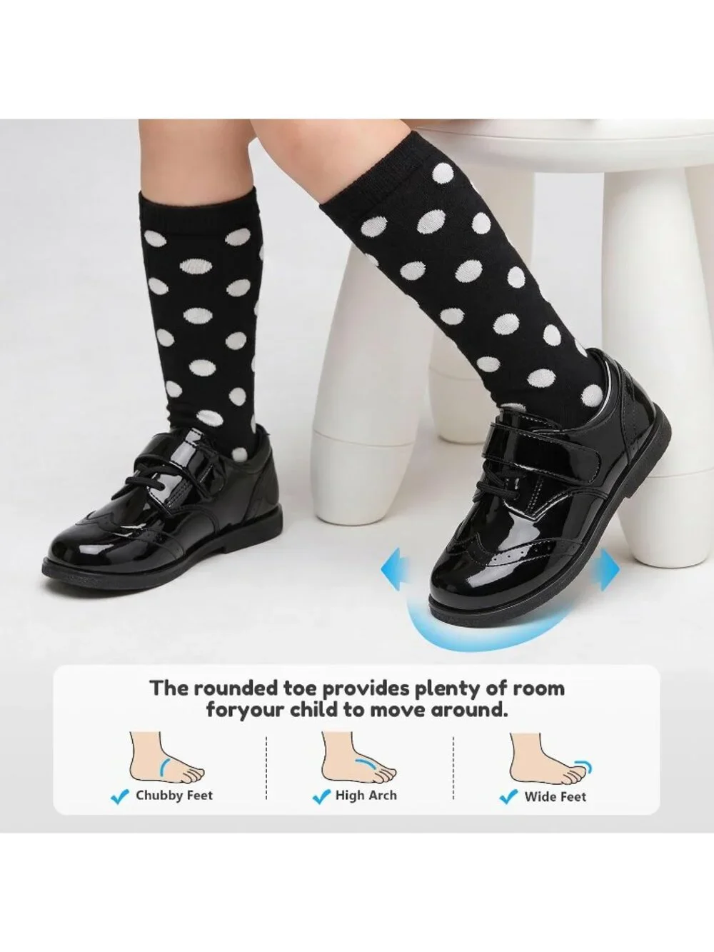 Kid's Patent Black Little Kid Non-Slip Comfort School Loafers Oxfords Dress Shoe
